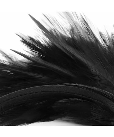 MWoot 20s Black Feather Headband | Vintage Fascinator Hair Accessory for Weddings & Parties - Buy Online on GoSupps.com