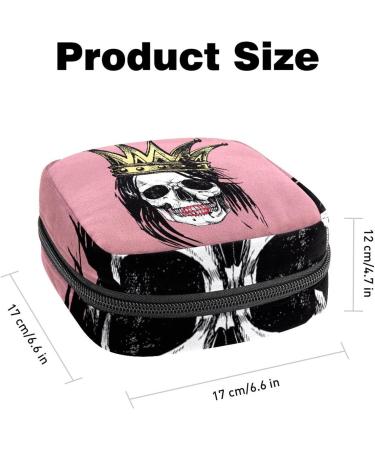 Skull Period Pouch: Portable Tampon Storage Bag - Organize Sanitary Napkins & Tampons - Perfect First Period Gift for Teen Girls - Multicoloured - Buy Online on GoSupps.com