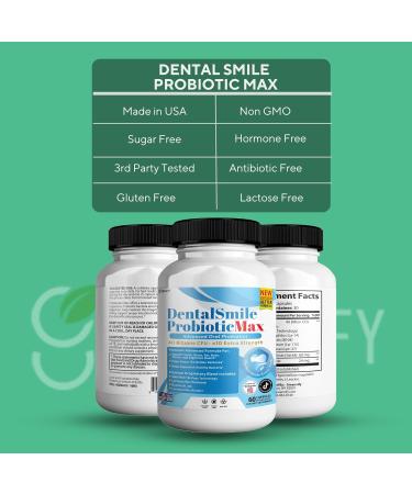 DentalSmile ProbioticMax Advanced Oral Probiotic Supplement 40 Billion CFU 60 Capsules Gluten Free (2) - Buy Online on GoSupps.com