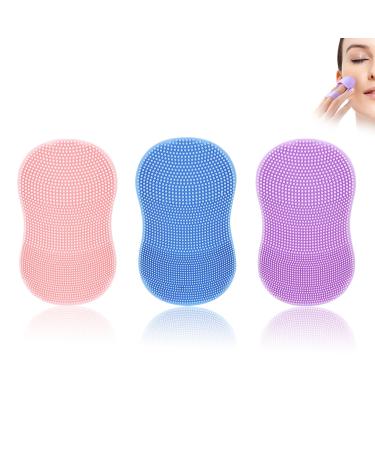3Pcs Soft Silicone Face Scrubber Silicone Face Scrubber Exfoliating Brush Manual Face Wash Brush Cleanser Manual Face Scrubber for Exfoliating Cleaning Skin