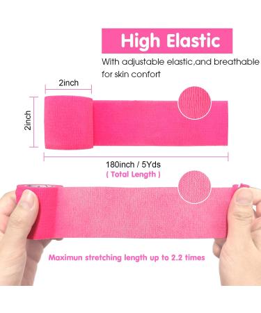 COMOmed Self Adherent Cohesive Bandage - 2x5 Yards - Hot Pink - 6 Rolls - First Aid Wrap for Wrist, Ankle, Sprains, Swelling - Vet Tape - Stretch Sport Bandages - Buy Online on GoSupps.com