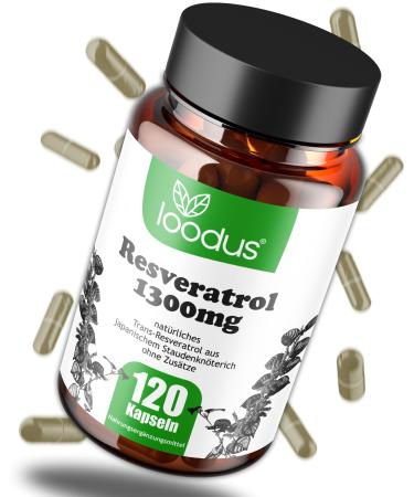 100:1 Resveratrol capsules - 1300mg Trans-Resveratrol high dose per day - 120x with 100:1 Resveratrol extract 120 capsules