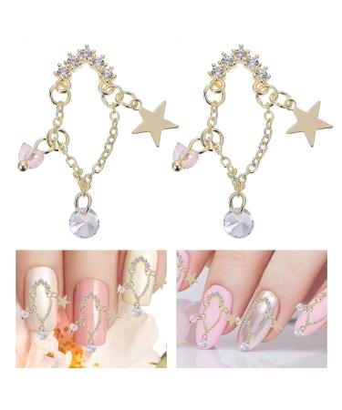 KALLORY 9pcs Art Zircon Tips Stickers - Manicure Accessories Set for Elegant Nail Decoration - Metal Decors, Rhinestone Charms - 3.2X1.1X0.5CMx3pcs - As Shown - Buy Online on GoSupps.com