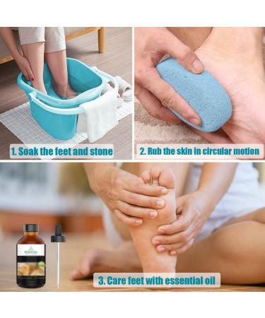 Pumice Stone 2Pcs Natural Lava Callus Remover for Feet/Hands/Body - Foot Scrubber for Dead/Hard Skin - Foot File for Men/Women by MAYKI - Blue Round Shape - Buy Online on GoSupps.com