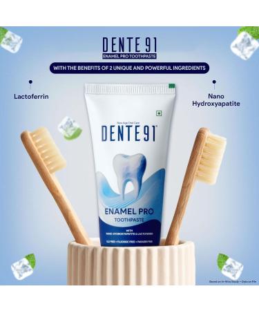 Dente.91 Enamel Pro Toothpaste| Sensitivity Relief | Repairs Cavities | Fights Gum Disease | Reduces Bad Breath | Strengthens Enamel | SLS Free | Fluoride Free | Paraben Free Pack of 1 100g - Buy Online on GoSupps.com