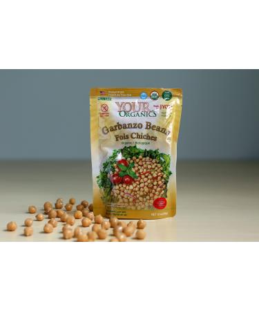 Your Organics Garbanzo Beans by Jyoti, 6 pouches of 10 oz each, All Natural, Product of USA, Gluten Free, Vegan, BPA Free, NON-GMO, Low Salt,
