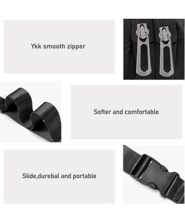 ZORFIN Fanny Packs for Women Men Black Crossbody Fanny Pack Belt Bag with Adjustable Strap Fashion Waist Pack for Outdoors/Workout/Traveling/Casual/Running/Hiking/Cycling (Black Gray Zipper) - Buy Online on GoSupps.com