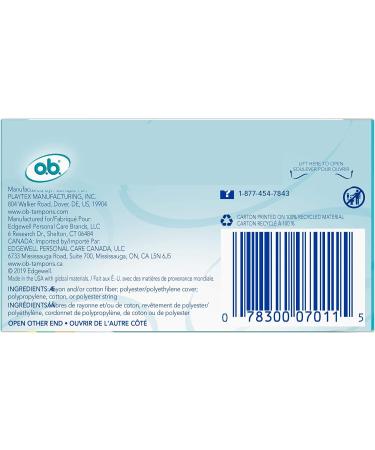 o.b. Original Non-Applicator Tampons - Regular, Super, & Super Plus Absorbancies - 40 Count - Buy Online on GoSupps.com