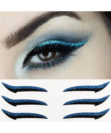 Autocollants pour Eye Liner | D calque Fard Paupi res Femme - Adh sif Tenue Longue Bandes Pour Sorties Danse Voyage Sc ne M res Bleu - Buy Online on GoSupps.com