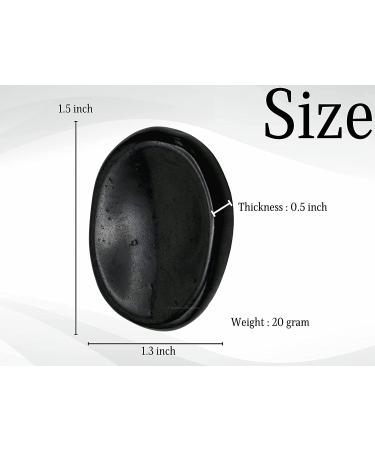 Black Tourmaline Thumb Worry Crystal Healing Stone for Anxiety Relief - Oval Cabochon Pocket Palm Stone - Buy Online on GoSupps.com
