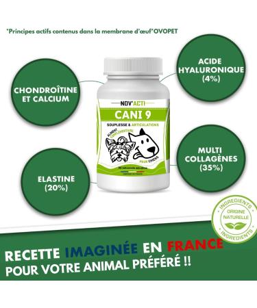 Joint Pain Dog Cat Coat Quality Collagen Ovomet Hyaluronic Acid Elastin and Calcium Eggshell Joint Mobility Dogs Puppies 90 Sticks Made in France - Buy Online on GoSupps.com