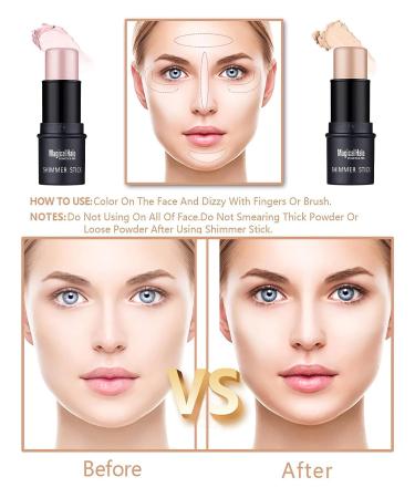 Sumeitang 4 Pcs Waterproof Highlighter, Shimmer Illuminator, and Blush Stick Set - Cruelty-Free Face Contour Cosmetics for Effortless Blending and Colorful Glow - Buy Online on GoSupps.com