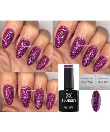Bluesky Nail Gel Polish Santa Lavender Lavender Deep Pink Purple Multi Colours Glitter UV LED Soak Off Christmas Color