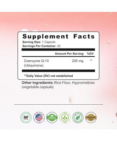 ETRNL Longevity CoQ10 200mg Ubiquinone - 30 Capsules - Coenzyme Q10 Supplement for Cellular Energy Heart Health & Antioxidant Support - Supports Mitochondrial Function - Vegan Non-GMO Gluten-Free - Buy Online on GoSupps.com