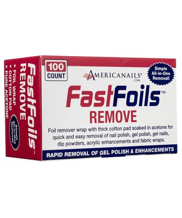 Americanails FastFoils 100 ct - Gel Polish Foil Remover Wraps with Pure Acetone - Nail Polish, Gel Nails, Acrylic & Dip Nails - All-in-One Removal Solution - Buy Online on GoSupps.com