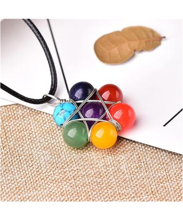 1PC Natural Stone Pendant Colorful Amethyst Agate Mineral Jewelry Seven Chakras Quartz for Men Women Crystal Gift (Color : 1PC) - Buy Online on GoSupps.com