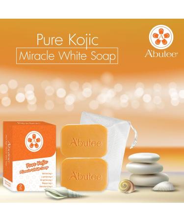 ARBUTEE Pure Kojic Acid Soap | Maximum Strength Skin Brightening for Even Tone & Radiance - No SLS No Paraben Cruelty-Free (2 Bars & Mesh - Buy Online on GoSupps.com