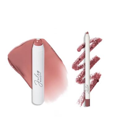 Julep The Perfect Pair 2pc Set It's Balm Tinted Lip Balm Vintage Mauve and With a Trace Retractable Creamy Long-Lasting Lip Liner Antique Rose