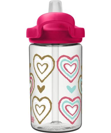 Eddy+ Kids 14oz BPA-Free Water Bottle with Straw - Hearts Design - Buy Online on GoSupps.com