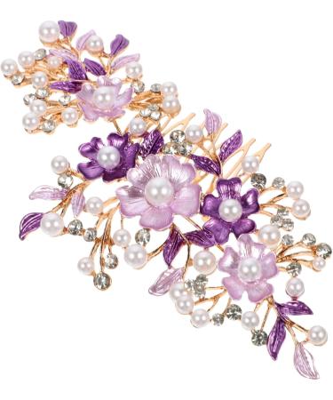 FRCOLOR Headband hair plug french side combs bridal side combs bridal side hairpieces combs for women pearl flower hair combs girls hair comb girl headpiece headband purple bride Comb - Buy Online on GoSupps.com