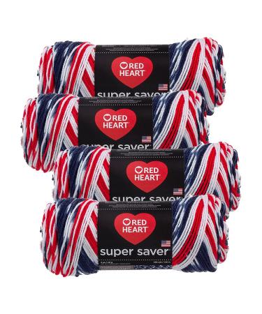 Red Heart Super Saver Yarn (4-Pack of 5oz Skeins) (Americana)