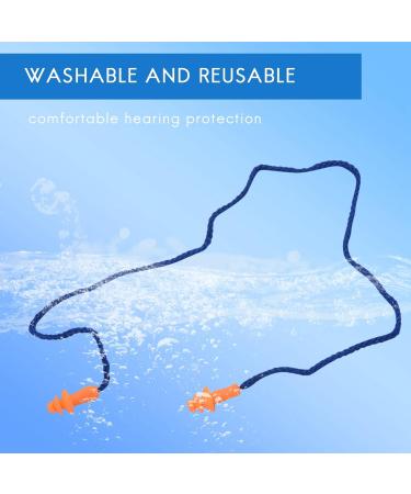 10 Pcs Safety Silicone Ear Plugs - Soft Hearing Protection with Cord - Noise Reduction for Work Home & Sleep - Blue & Orange - Buy Online on GoSupps.com