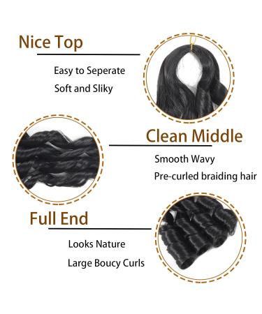 French Curly Braiding Hair 18 Inch Pre Stretched Bouncy Braids for Black Women - 8 Packs (1B) - Buy Online on GoSupps.com