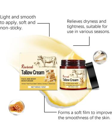 Clawrex Organic beef tallow cream Beef Tallow cream for body and face natural Beef Tallow Skincare with honey beeswax deep hydration skin hipped tallow balm tallow face cream for - Buy Online on GoSupps.com