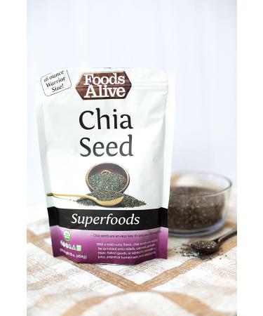 Organic Chia Seeds 16 oz - Foods Alive Superfoods | Gluten-Free & Nutritious - Buy Online on GoSupps.com