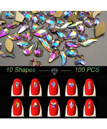 AB Crystal Rhinestones Set (1828+100Pcs) | Flatback AB Glass Rhinestones for Nails, Clothes, Face & Jewelry | Aurora Borealis AB 100 - Buy Online on GoSupps.com