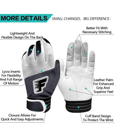 Finger Ten Baseball Gloves - Super Grip Protective Bating Gloves for Young Girls - Youth Size Blue - Perfect for Summer Outdoor Sports - Buy Online on GoSupps.com