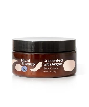Plant Therapy Unscented Body Cream with Argan Oil 8 oz Restore Softness & Hydration Vitamins and Antioxidants to Soften Smooth and Firm Skin Unscented with Argan