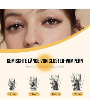 Cluster Lashes Quewel - 168 Piece C Curl Mix Eyelash Extensions (12-18mm) - Soft & Light Volume False Eyelashes for Home Use - Qu33-D-Mix - Buy Online on GoSupps.com
