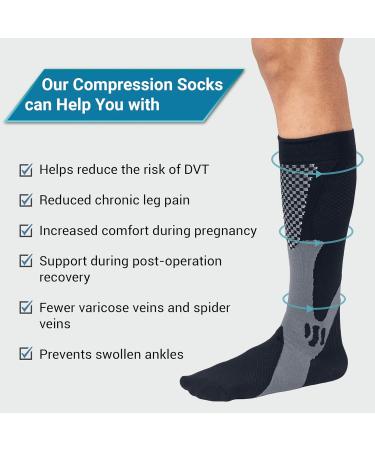 360 RELIEF Copper Compression Socks - Women & Men | Graduated Fit for Running, Nurses, Pregnancy | XXL Black - Buy Online on GoSupps.com