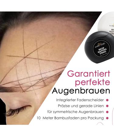 Brow Mapping String Set - 2x10m Black & White | PMU Microblading Eyebrow Color & Henna - Includes 10 Latex Finger Caps - Buy Online on GoSupps.com