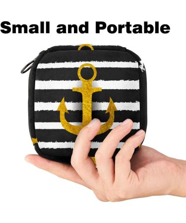 Gold Anchor Women's Large Binding-Storage Bag with Zipper - Stylish Organizer for Panty Lores & Tampons - Black Striped Multicolor - Buy Online on GoSupps.com