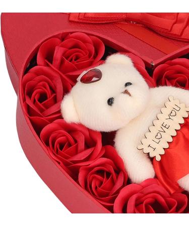 Soap Rose Gift Box Heartshaped Home Decorations Romantic Soft Bath Flower Soap for Valentine's Day Birthday Anniversary - Buy Online on GoSupps.com