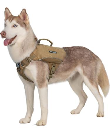 OneTigris Y-Shaped Dog Backpack No Pull CAMLUS Dog Saddle Bag | Lightweight Dog Pack for Hiking, Hunting, Camping | Medium Brown - Buy Online on GoSupps.com
