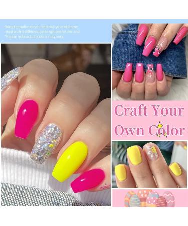 Tonitu 6 Pcs Non-Toxic Eco Nail Polish Kit - Glossy Pastel Colors: Pink Yellow Blue Red Glitter and Nude (42ml) - International Shipping Available! - Buy Online on GoSupps.com