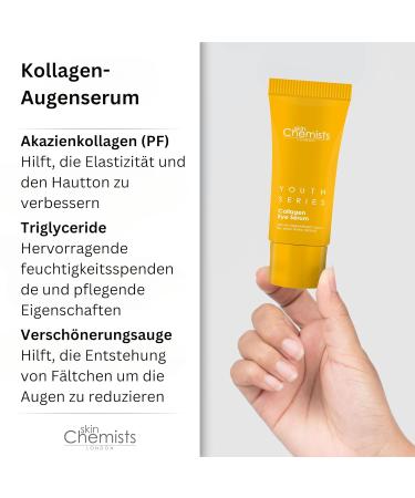 SkinChemists Collagen Eye Serum 15ml | Anti-Wrinkle Care for Elastic Skin | For All Skin Types - Shop Internationally - Buy Online on GoSupps.com