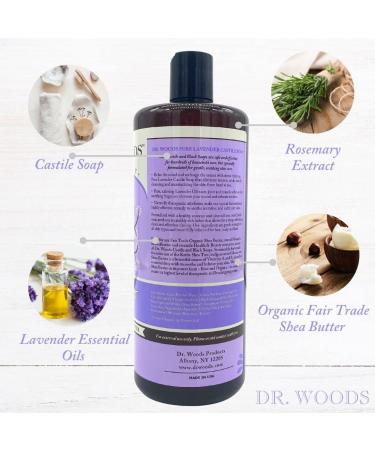 Dr. Woods Lavender Castile Soap 32oz with Organic Shea Butter - Pure & Gentle - Buy Online on GoSupps.com