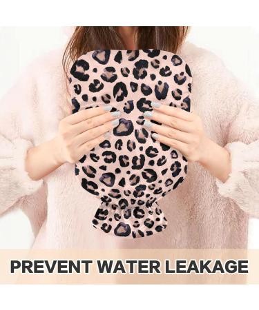 Leopard Pink Hot Water Bottle 2L with Cover Pain Relief & Hand Feet Warmer for Winter | International Shipping - Buy Online on GoSupps.com