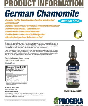 PROGENA - German Chamomile Drops (2 FL Ounces) - Buy Online on GoSupps.com