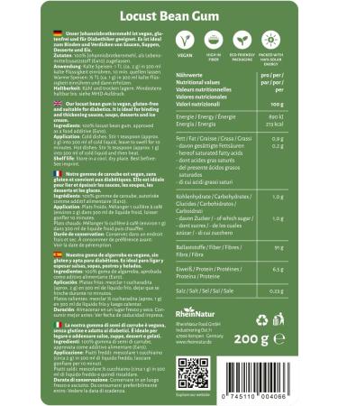 RheinNatur Ke iboynuzu ekirde i unu 200 g t lm ke iboynuzu ekirdeklerinden%100 do al r n vegan kal nla t r c ba lay c madde ve un alternatifi 200g - Buy Online on GoSupps.com