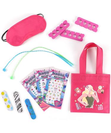 Tacobear Spa Party Supplies for Girls - 12 Tote Bags, 24 Emery Boards, Hair Clip Braids, Toe Separators, Spa Masks, Unicorn Nail Decals - Buy Online on GoSupps.com