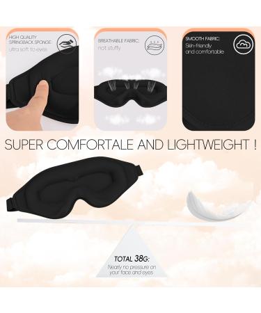 YUNAI 3D Sleep Eye Mask - Adjustable Contoured Cup Night Blindfold for Side Sleepers | Soft Blackout Eye Shade for Sleep Travel & Yoga | Ideal for Men & Women - Buy Online on GoSupps.com