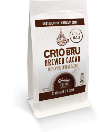 Crio Bru 2 Pack 133g 4oz Little Bag Ghana Bundle | 100% Pure Ground Cacao | Great Substitute to Herbal Tea and Coffee | Honest Energy | Keto Whole 30 Paleo Organic Non-GMO Kosher - Buy Online on GoSupps.com