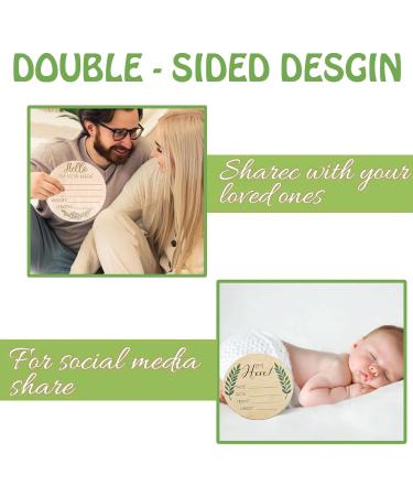 7pcs Wooden Baby Monthly Milestone Cards | Double Sided Newborn Welcome Sign | Baby Milestone Stickers for Boy and Girl - Buy Online on GoSupps.com