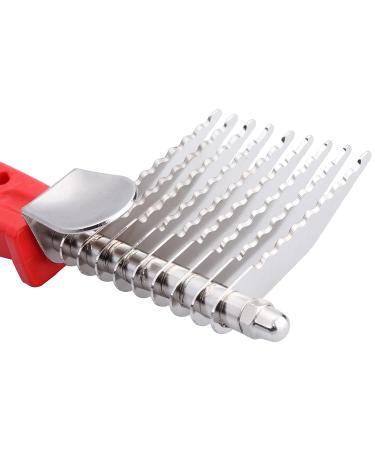 QUMY Stainless Steel Dog Comb - Pet Grooming Rake for Dematting and Removing Matted Hair - Buy Online on GoSupps.com