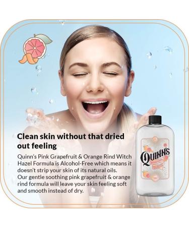 Quinn's Alcohol-Free Witch Hazel with Aloe Vera 16oz (Pink Grapefruit & Orange Rind) - Gentle Toner & Skin Soother - Buy Online on GoSupps.com